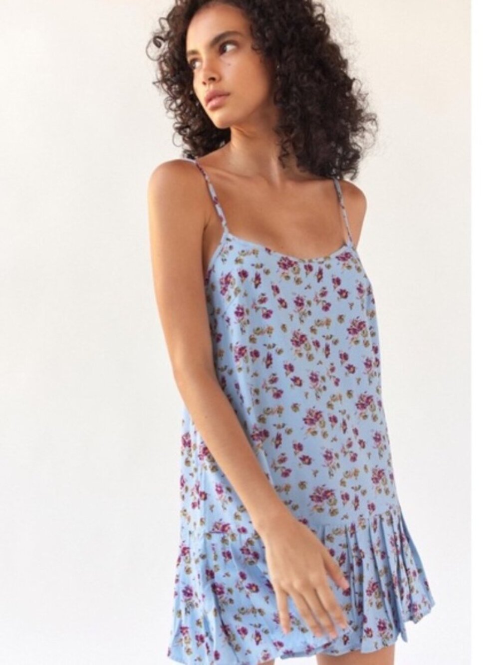 Urban Outfitters | Blue Floral Mini Dress | Size L